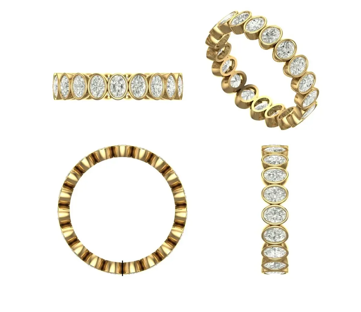 Bezel Setting Oval Diamond Eternity Band 