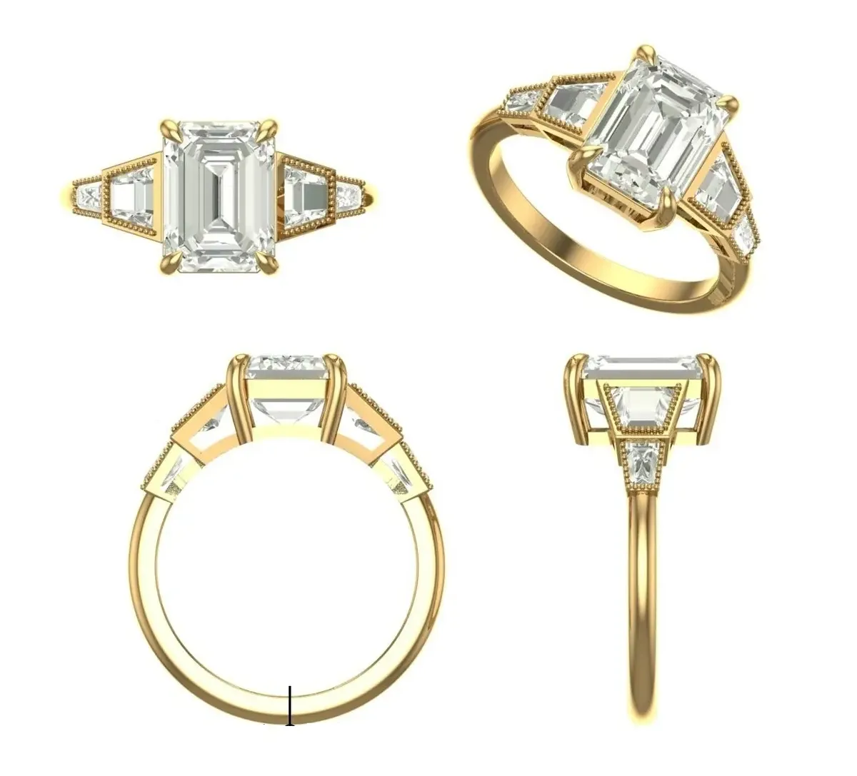 Baguette Diamond Womens Ring 
