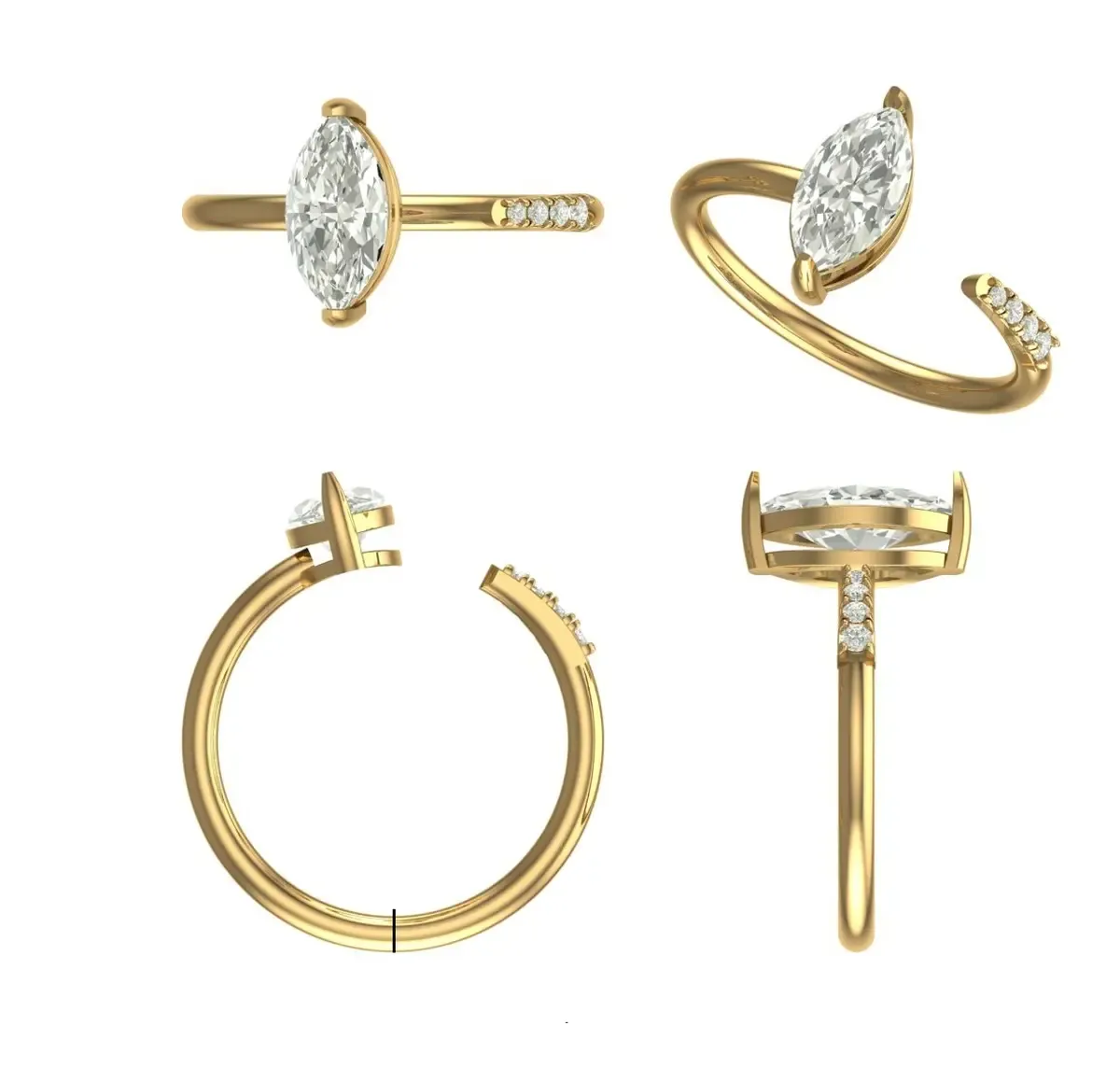 Marquise & Round Womens Ring 