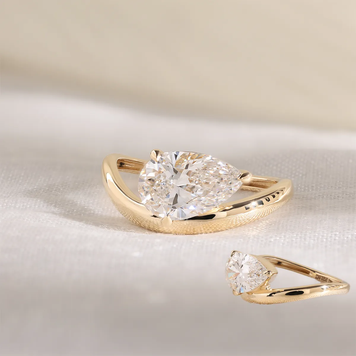 Pear Diamond Solitaire Ring 