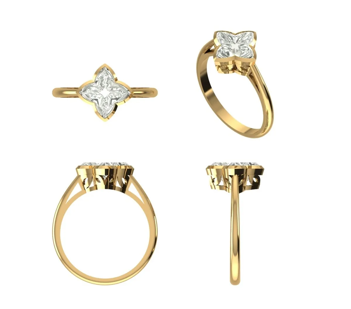 Lily Cut Diamond Solitaire Ring 