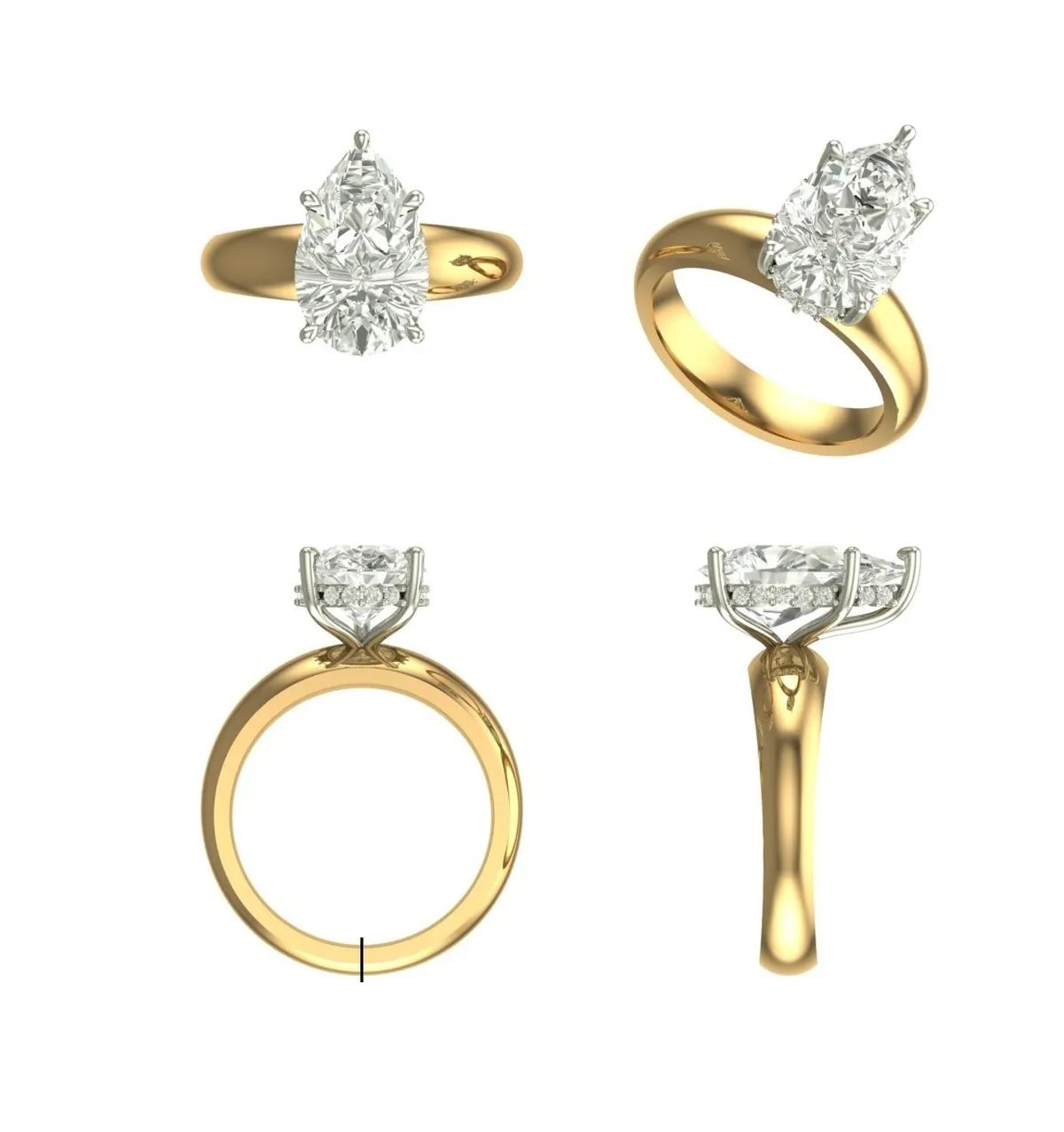 Pear Diamond Solitaire Ring 