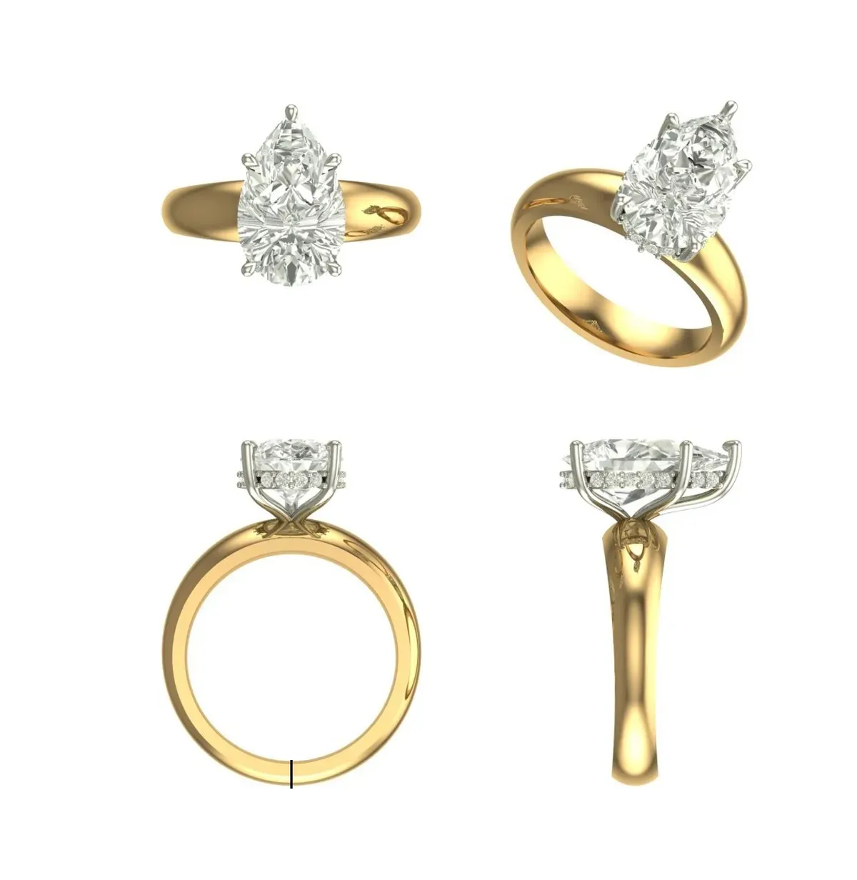 Pear Diamond Solitaire Ring 
