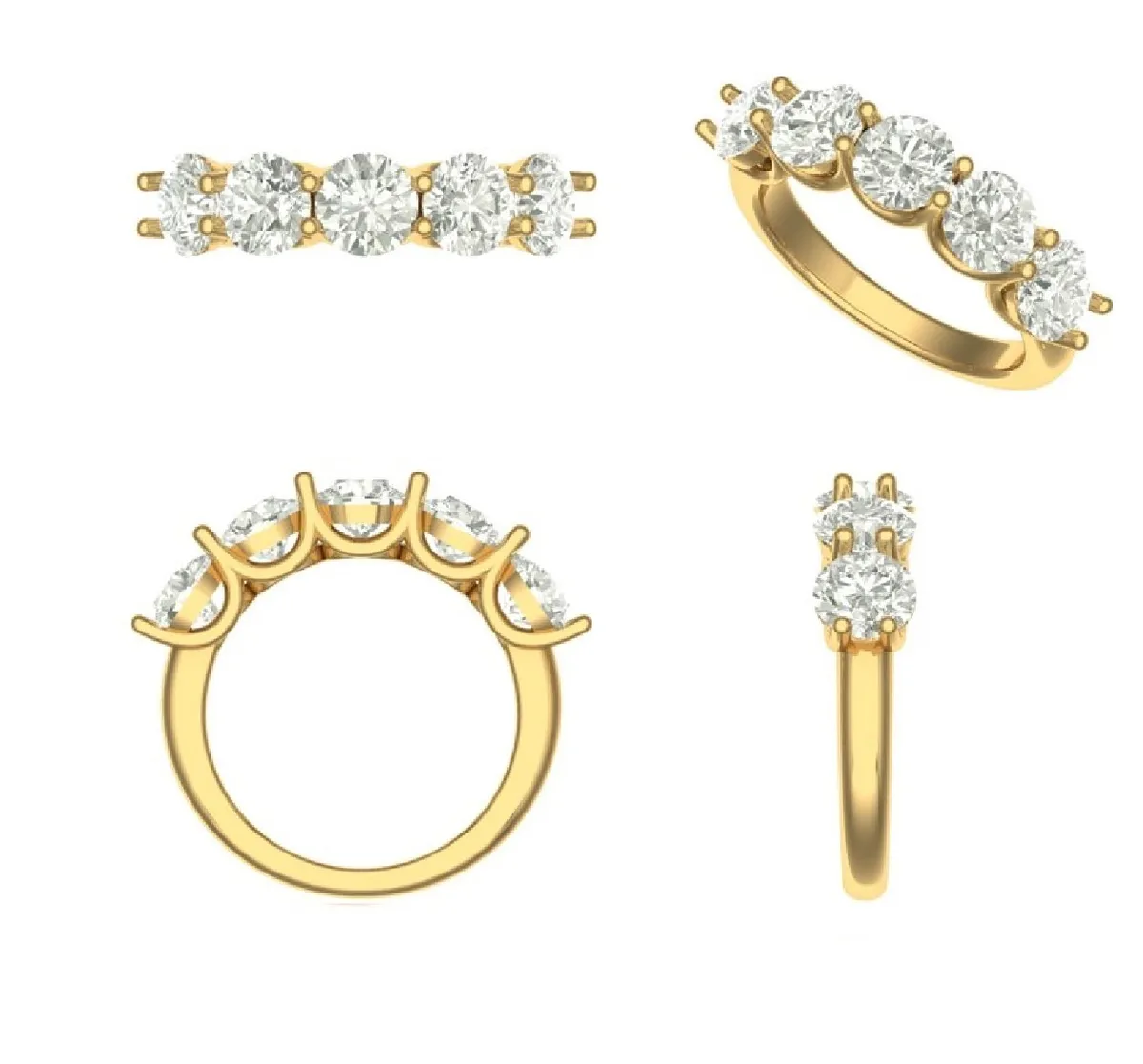 5 Round Diamond Eternity Band 
