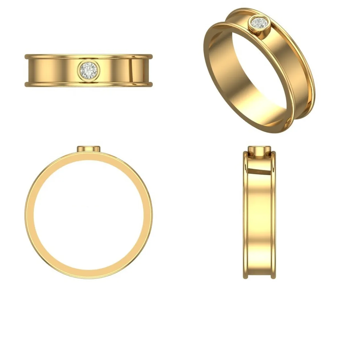 Round Diamond Solitaire Band 