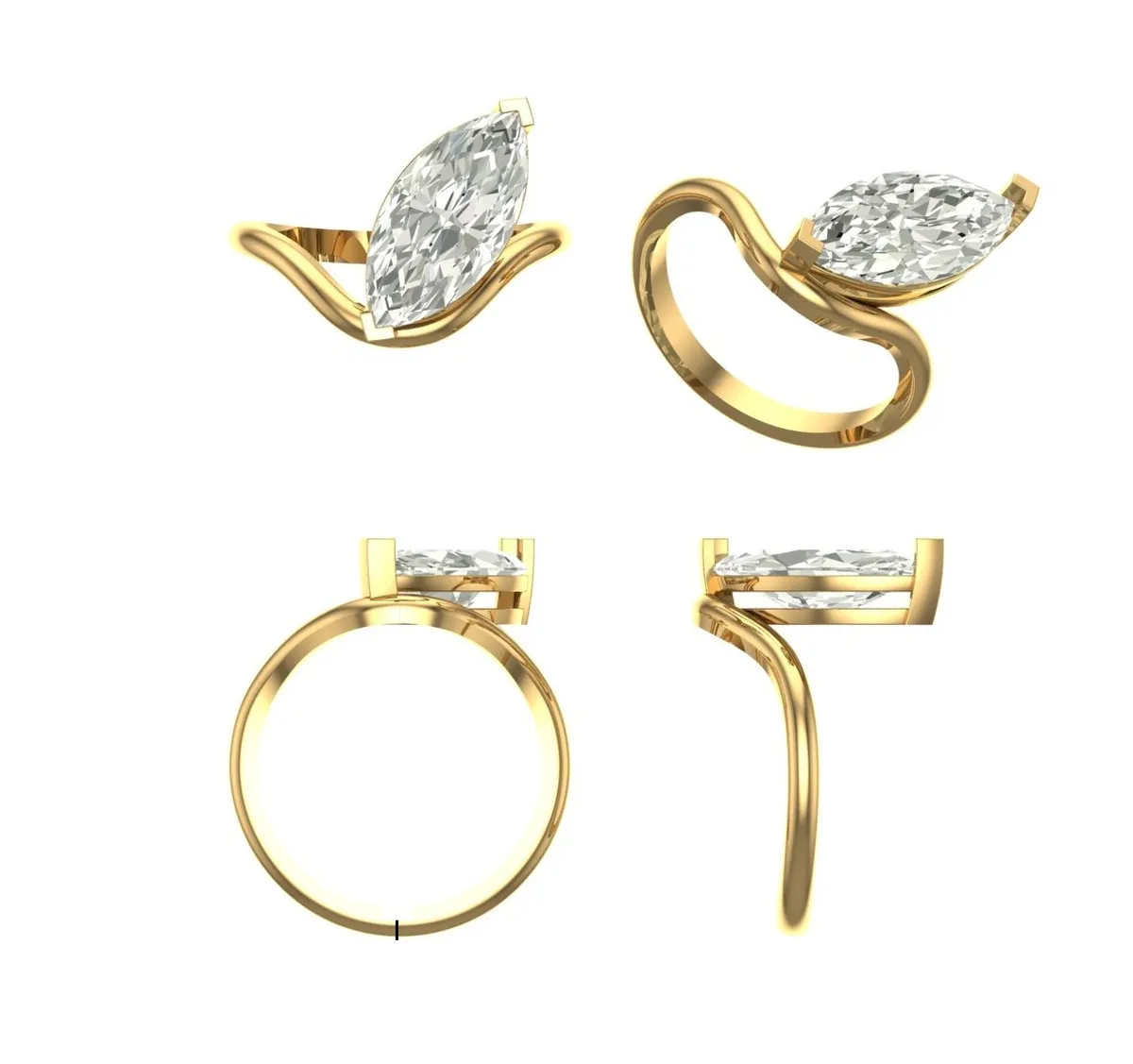 Marquise Diamond Solitaire Ring 