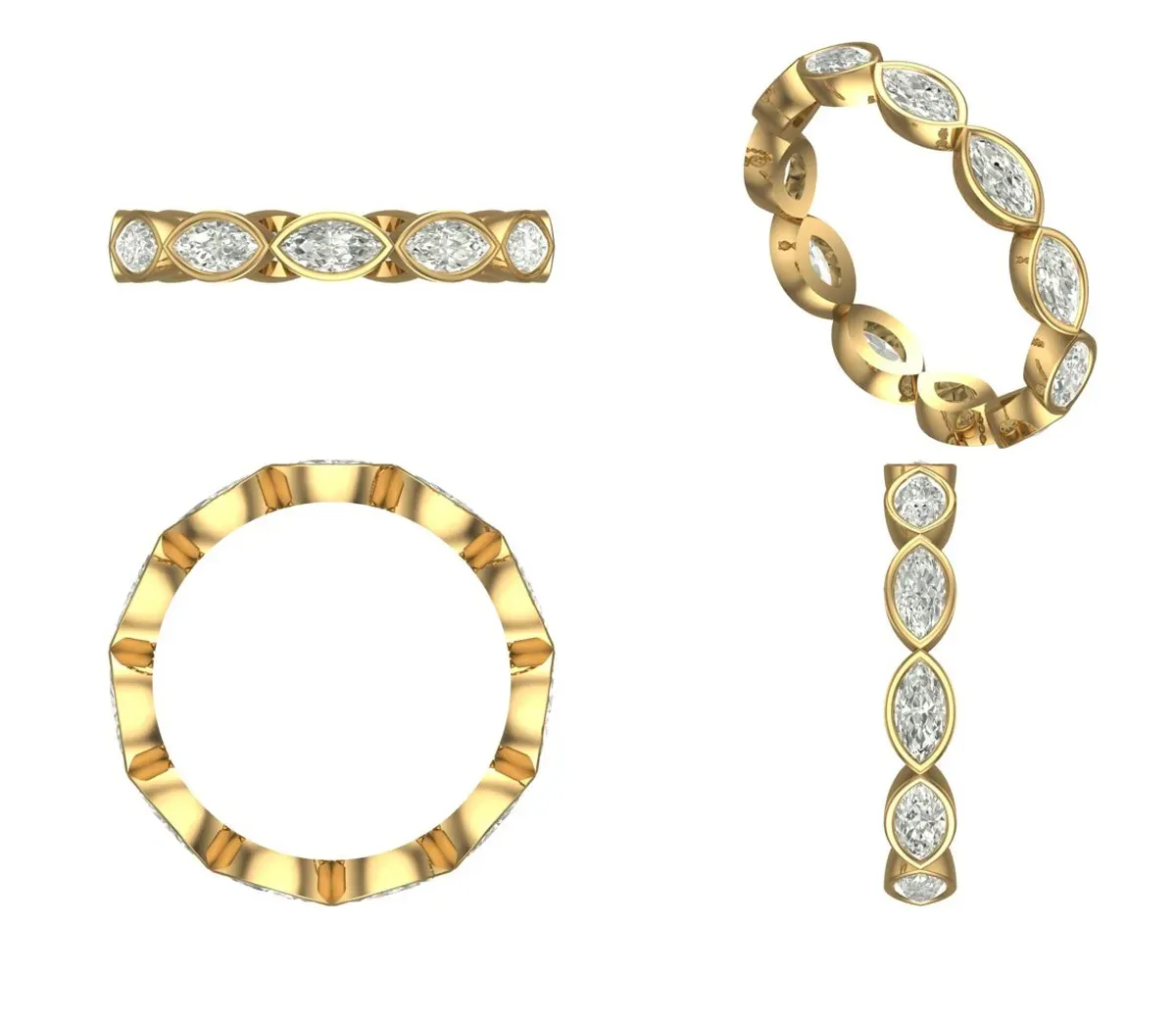 Bezel Setting Marquise Diamond Eternity Ring 