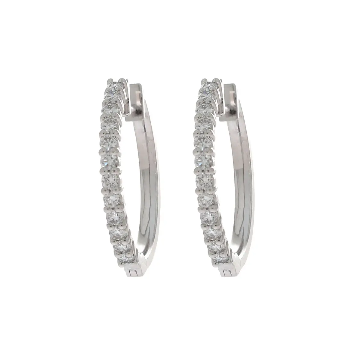 Round Diamond Hoops Earring 