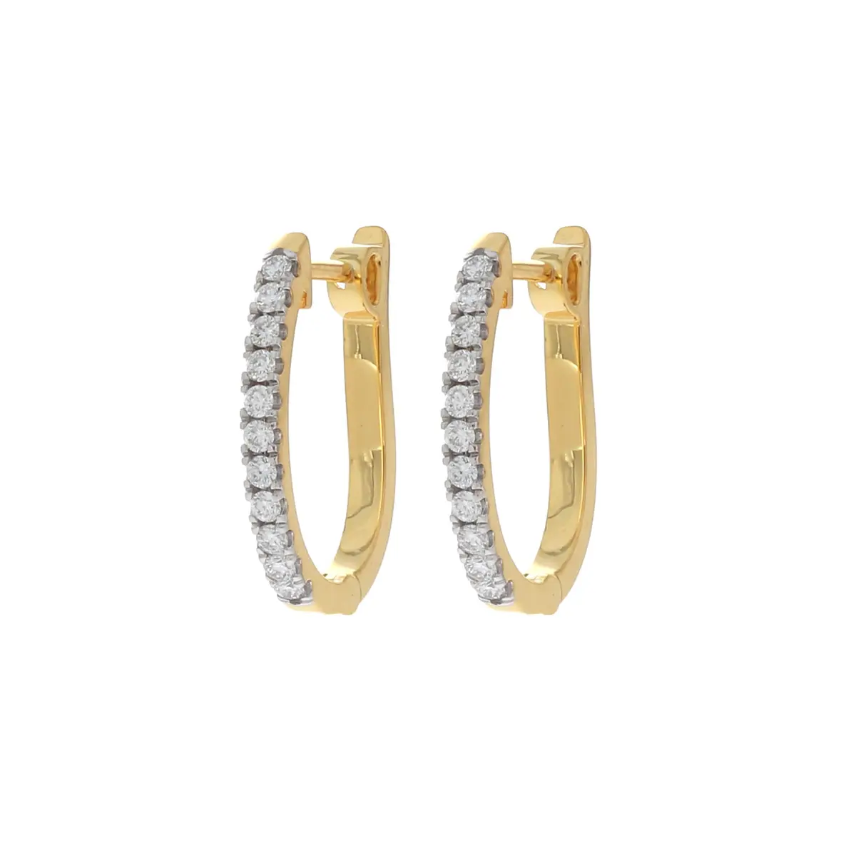 Round Diamond Hoops Earring 